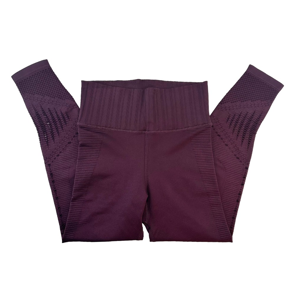 ATHLETA High Rise Mesh Cut Out Leggings • Small • maroon, burgundy - Picture 1 of 6